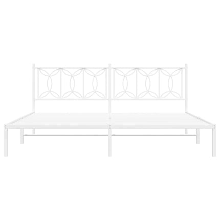 sengeramme med sengegavl 200x200 cm metal hvid