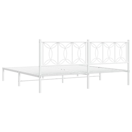 sengeramme med sengegavl 200x200 cm metal hvid