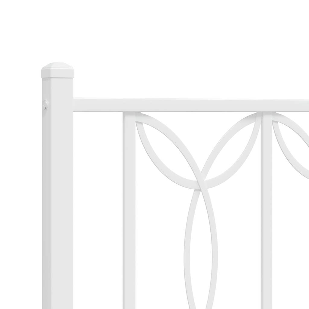 sengeramme med sengegavl og fodgærde 135x190 cm metal hvid