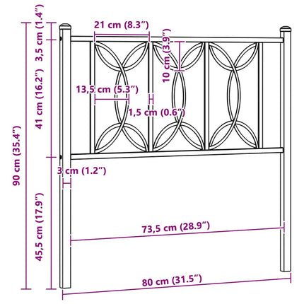 udskiftningsgavl 75 cm metal hvid