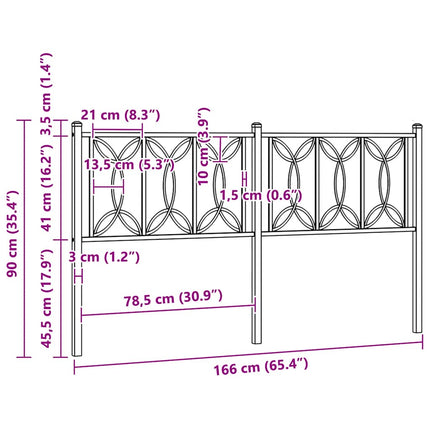 udskiftningsgavl 160 cm metal hvid