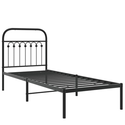 sengeramme med sengegavl 75x190 cm metal sort