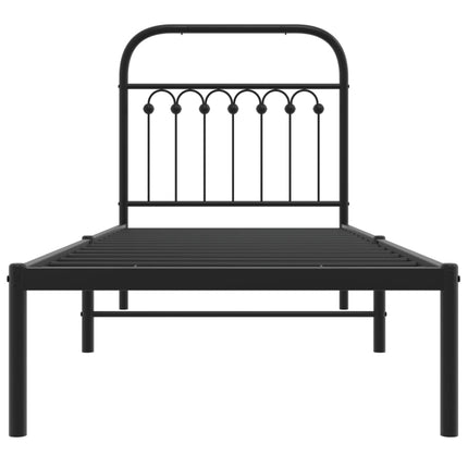 sengeramme med sengegavl 75x190 cm metal sort