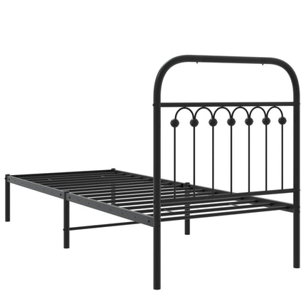 sengeramme med sengegavl 75x190 cm metal sort