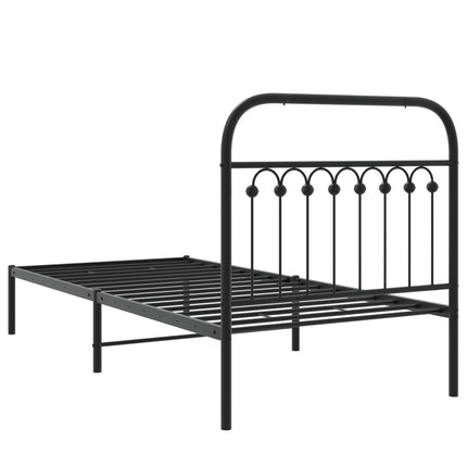 sengeramme med sengegavl 90x200 cm metal sort