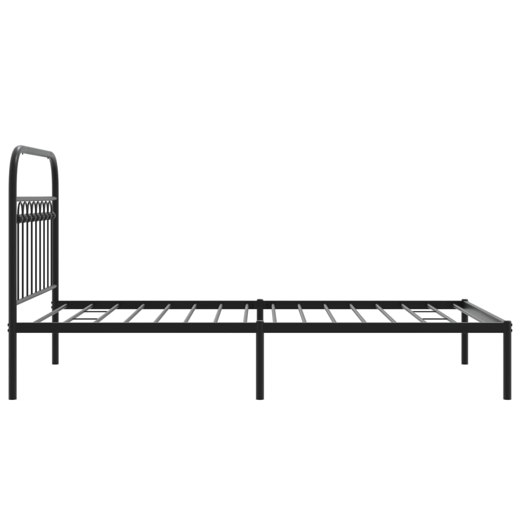 sengeramme med sengegavl 100x190 cm metal sort
