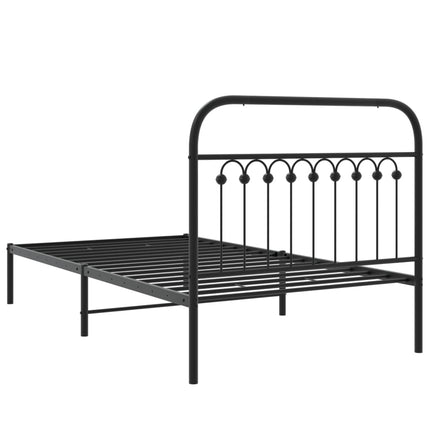 sengeramme med sengegavl 100x190 cm metal sort