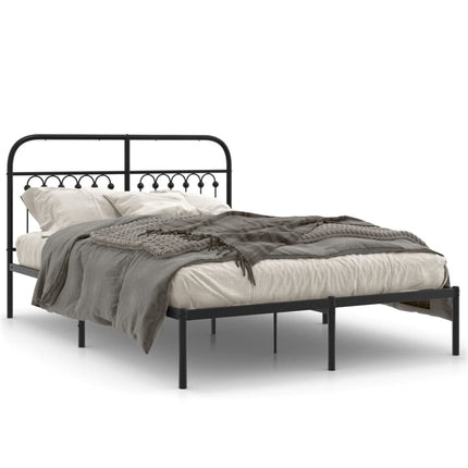sengeramme med sengegavl 140x190 cm metal sort