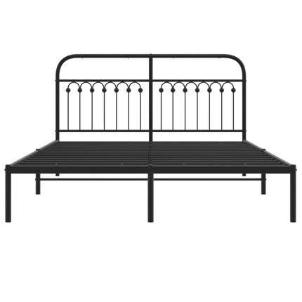 sengeramme med sengegavl 150x200 cm metal sort