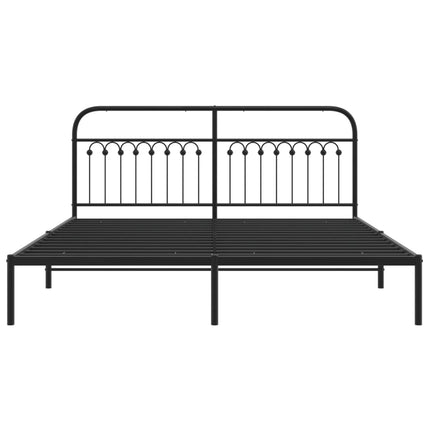 sengeramme med sengegavl 183x213 cm metal sort