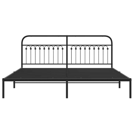 sengeramme med sengegavl 200x200 cm metal sort