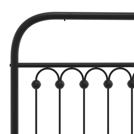 sengeramme med sengegavl 200x200 cm metal sort