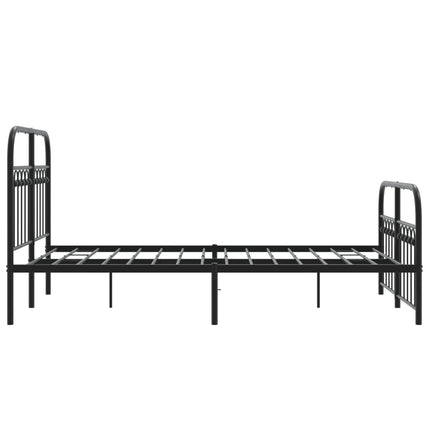 sengeramme med sengegavl og fodgærde 120x200 cm metal sort