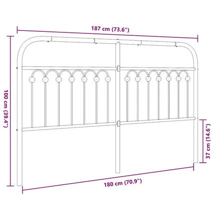 udskiftningsgavl 180 cm metal sort