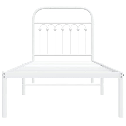 sengeramme uden madras med hovedgærde 75x190 cm hvid