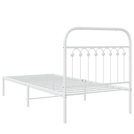 sengeramme med sengegavl 90x190 cm metal hvid
