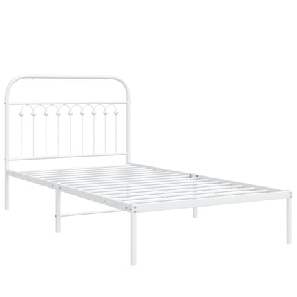 sengeramme med sengegavl 100x190 cm metal hvid