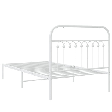 sengeramme med sengegavl 100x190 cm metal hvid