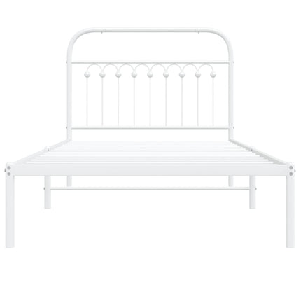 sengeramme med sengegavl 100x200 cm metal hvid