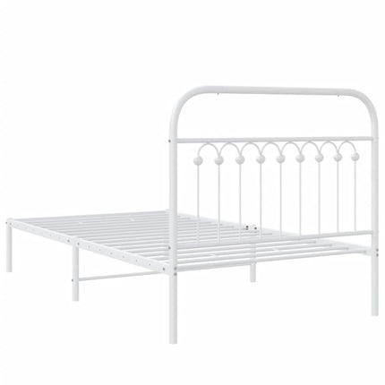 sengeramme med sengegavl 100x200 cm metal hvid