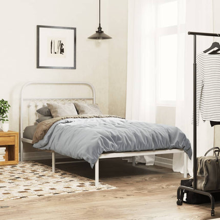 sengeramme med sengegavl 100x200 cm metal hvid
