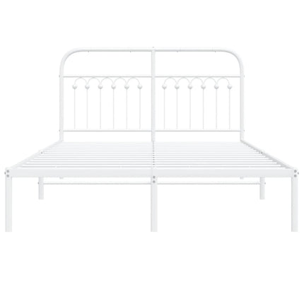 sengeramme med sengegavl 135x190 cm metal hvid