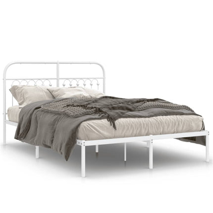 sengeramme med sengegavl 140x190 cm metal hvid