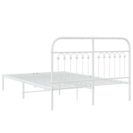 sengeramme med sengegavl 140x200 cm metal hvid
