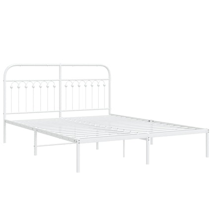 sengeramme med sengegavl 150x200 cm metal hvid