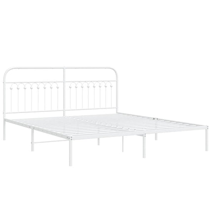 sengeramme med sengegavl 183x203 cm metal hvid