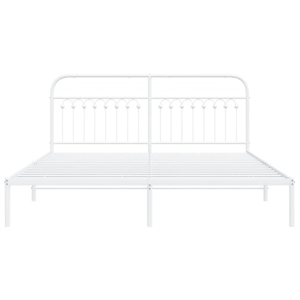 sengeramme med sengegavl 183x213 cm metal hvid