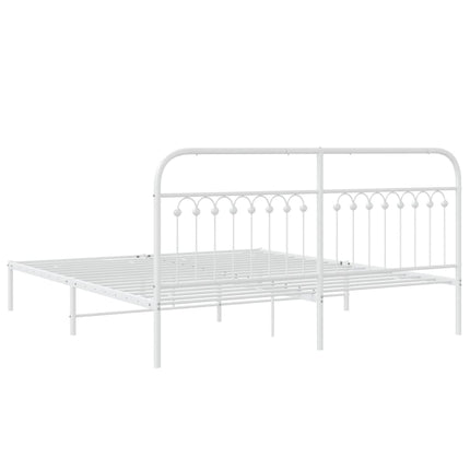 sengeramme med sengegavl 183x213 cm metal hvid