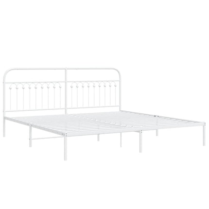 sengeramme med sengegavl 193x203 cm metal hvid