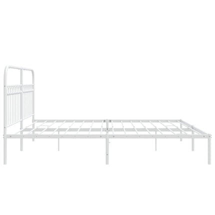 sengeramme med sengegavl 200x200 cm metal hvid