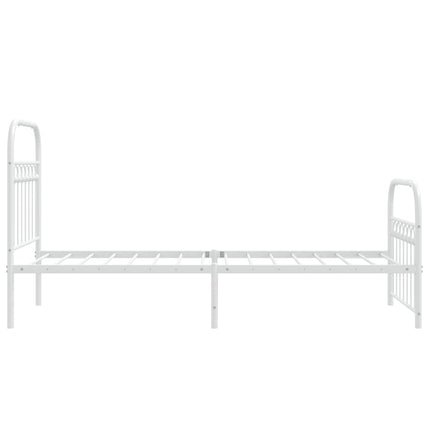 sengeramme med sengegavl og fodgærde 75x190 cm metal hvid