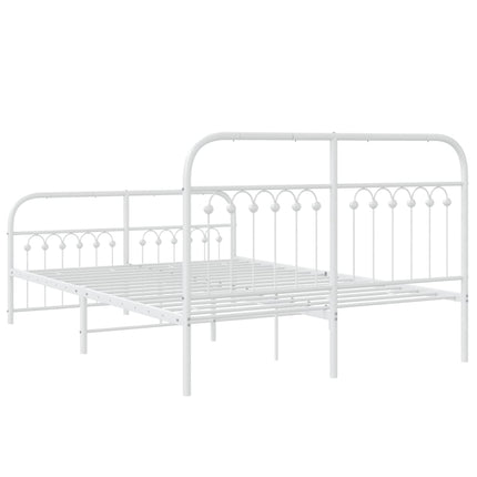 sengeramme med sengegavl og fodgærde 137x190 cm metal hvid