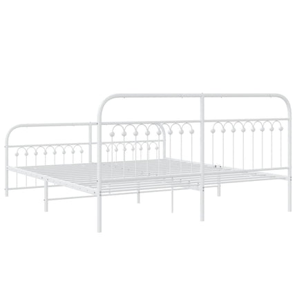 sengeramme med sengegavl og fodgærde 183x213 cm metal hvid