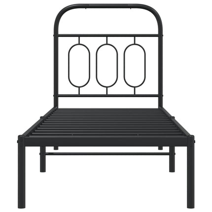 sengeramme med sengegavl 75x190 cm metal sort