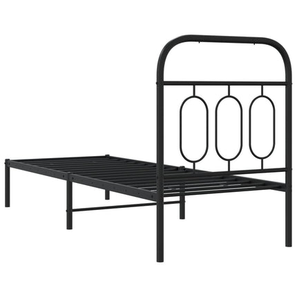 sengeramme med sengegavl 75x190 cm metal sort