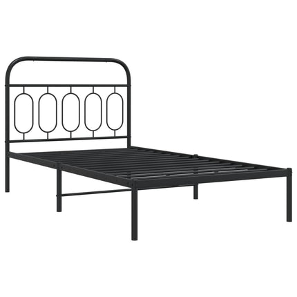 sengeramme med sengegavl 100x190 cm metal sort