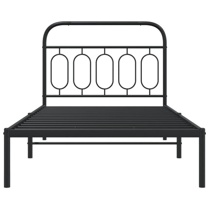 sengeramme med sengegavl 100x190 cm metal sort
