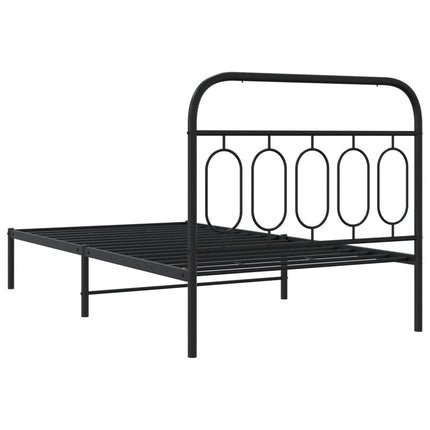 sengeramme med sengegavl 100x190 cm metal sort