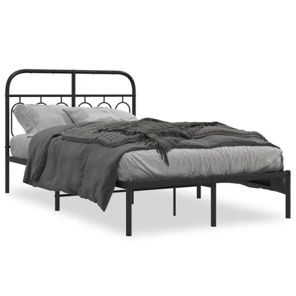 sengeramme med sengegavl 120x190 cm metal sort