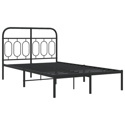sengeramme med sengegavl 120x190 cm metal sort