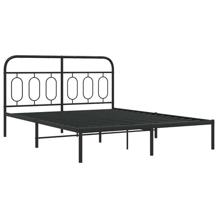 sengeramme med sengegavl 135x190 cm metal sort