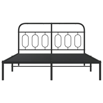 sengeramme med sengegavl 140x190 cm metal sort