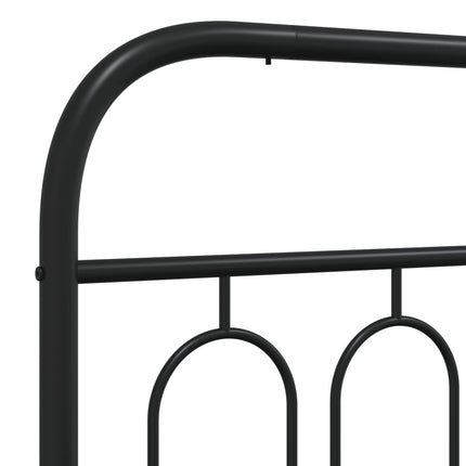 sengeramme med sengegavl 140x190 cm metal sort