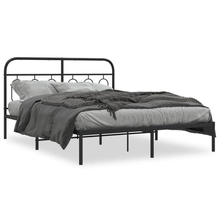 sengeramme med sengegavl 140x200 cm metal sort