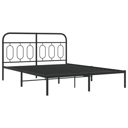 sengeramme med sengegavl 140x200 cm metal sort