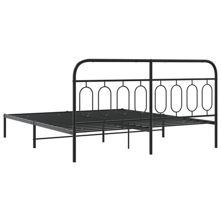 sengeramme med sengegavl 183x213 cm metal sort